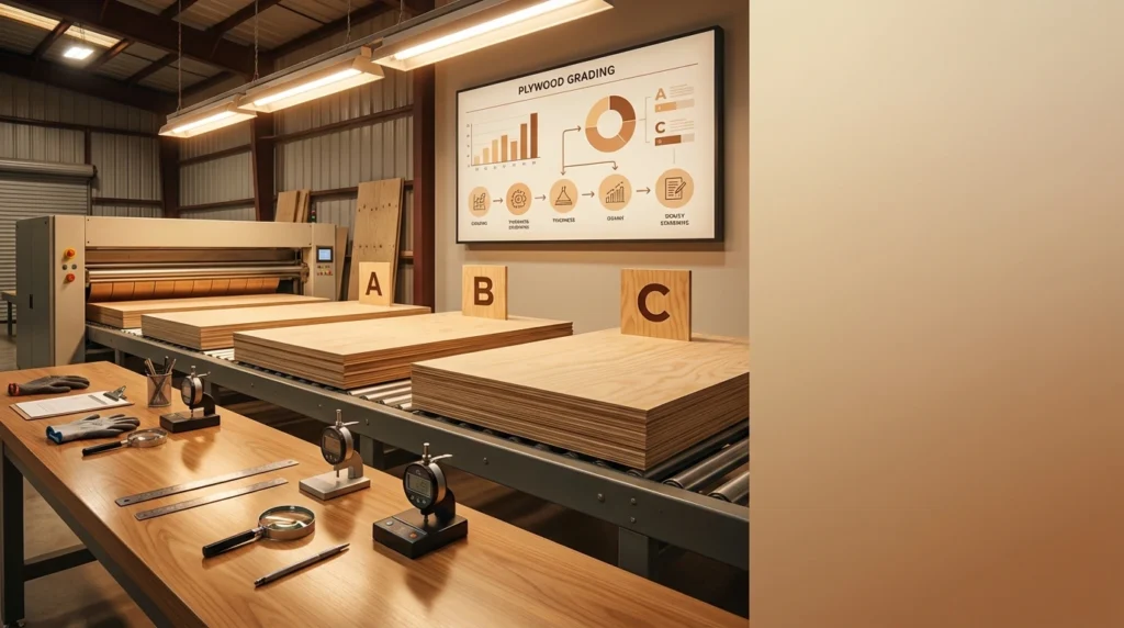 Plywood sanding line at Vietnam factory — Mika Plywood premium furniture grade production