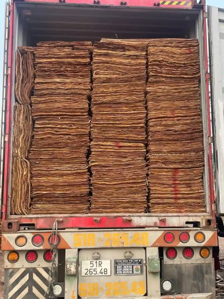 Vietnam plywood export container loading 40HC forklift Mika Plywood factory