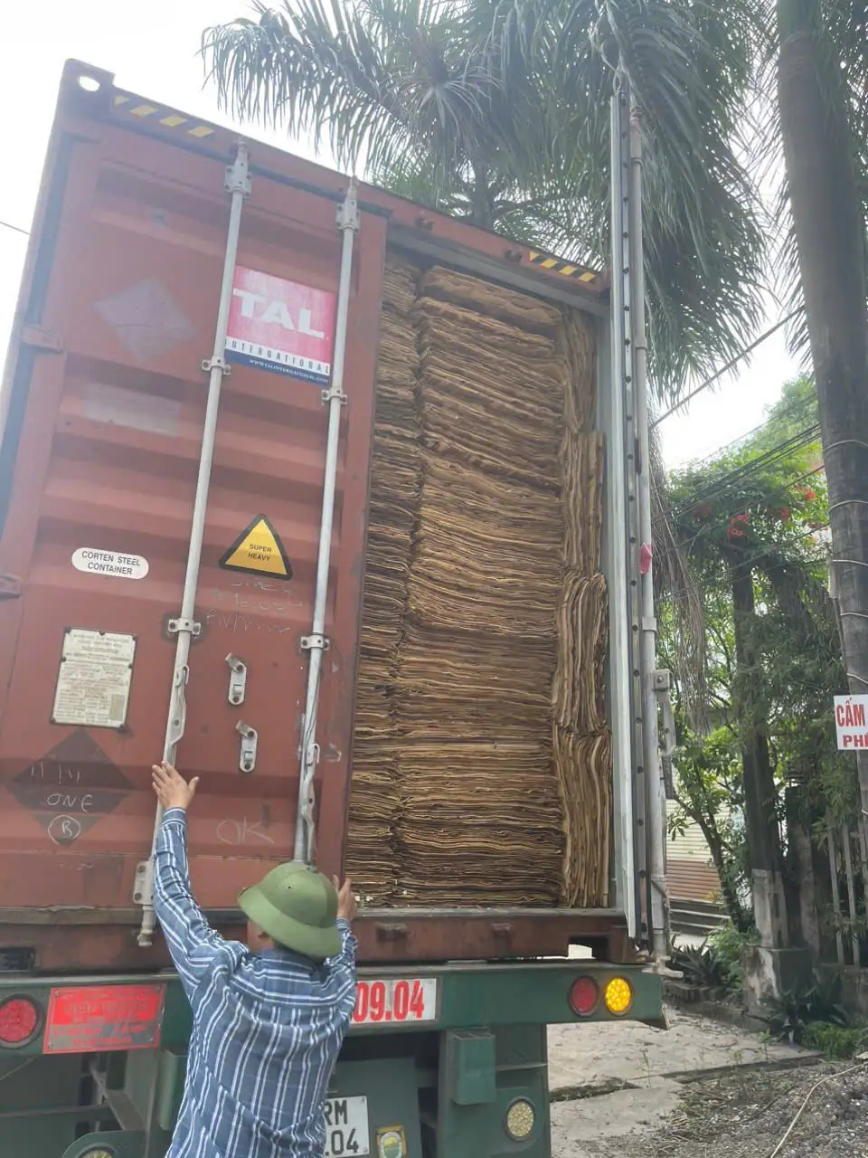 Plywood pallet loading forklift — Vietnam factory export Mika Plywood