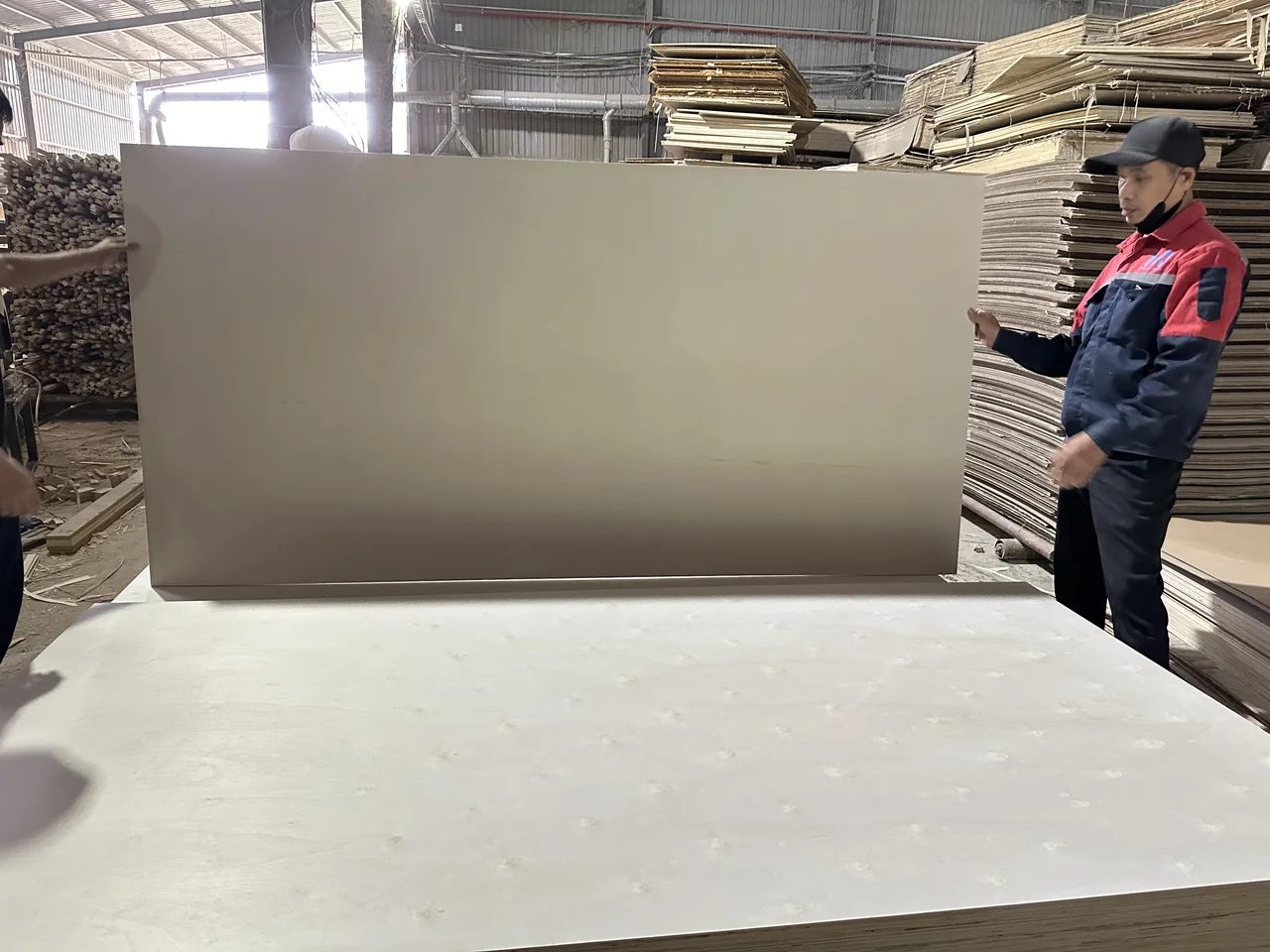 Poplar plywood white core Vietnam export Mika Plywood — clean pale surface for packaging applications