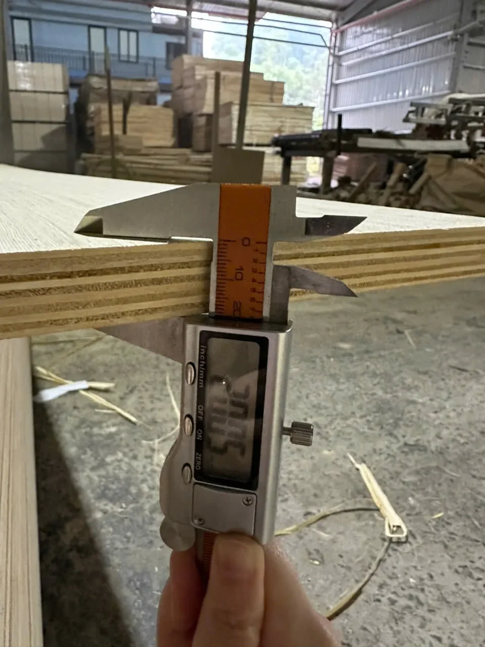 Quality control thickness measurement plywood caliper weight verification hcply