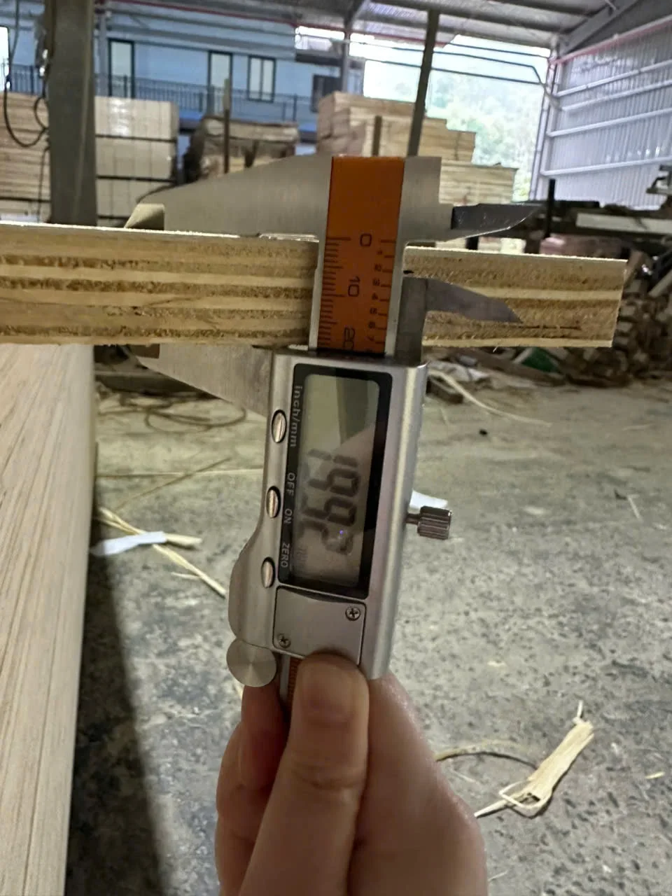Plywood QC thickness measurement caliber Vietnam factory Mika Plywood
