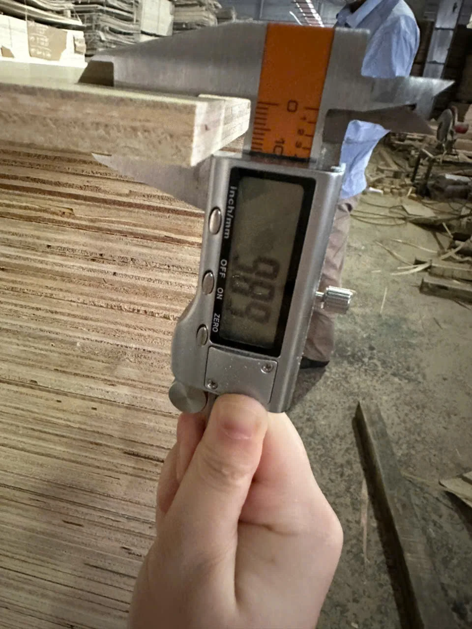 plywood thickness inspection quality control caliper measurement hcply vietnam