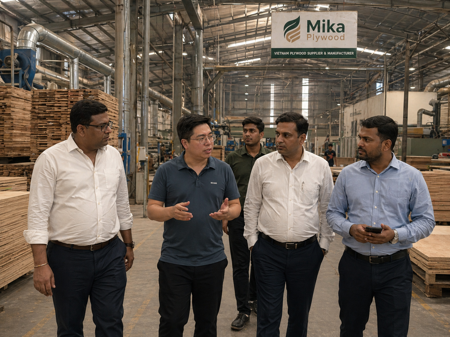 Jay meeting Mika Plywood clients in Vietnam